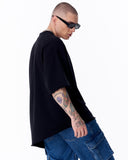 Asymmetrical Oversized Black T-Shirt (6)