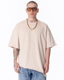 Asymmetrical Oversized Beige T-Shirt