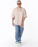 Asymmetrical Oversized Beige T-Shirt (7)