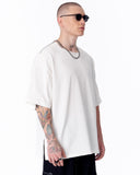 Zipper Angle Oversized White T-Shirt (3)