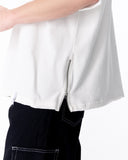 Zipper Angle Oversized White T-Shirt (9)
