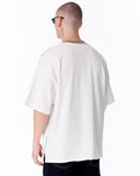 Zipper Angle Oversized White T-Shirt (4)
