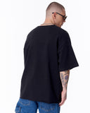 Zipper Angle Oversized Black T-Shirt (7)