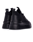 MonoFlux High Sole Black Elastic Scuba Fabric Sneakers (4)