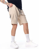 Men's Designer Beige Shorts Side Pocket Detail (6)