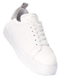 Bobe Women's Designer White Shoes with Gray Suede Belt (6)