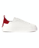 Bobe Women's Designer White Shoes with Red Suede Belt