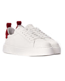 Bobe Women's Designer White Shoes with Red Suede Belt (4)