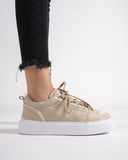 Cercocita Women's Casual Beige Shoes with Crown Camouflage Edition (3)