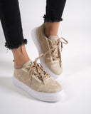 Cercocita Women's Casual Beige Shoes with Crown Camouflage Edition (2)