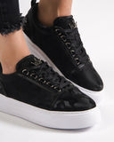 Cercocita Women's Casual Black Shoes with Crown Camouflage Edition (4)