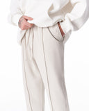 Men's Relax Fit Cream Pants With Steel Chain Detail (10)