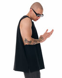 Urban Style Sleeveless Black Plain T-shirt (6)