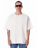 Sidezip Raw-Edge Crew Neck Oversized White T-shirt (2)