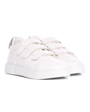 Men's White Velcro Sneakers With Gray Heel Tab (4)