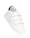 Men's White Velcro Sneakers With Black Heel Tab (6)