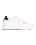 Men's White Velcro Sneakers With Black Heel Tab (3)