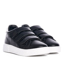Men's Black Velcro Sneakers With White Heel Tab (2)