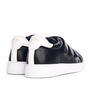 Men's Black Velcro Sneakers With White Heel Tab (3)