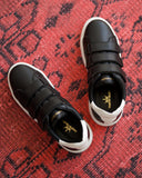 Men's Black Velcro Sneakers With White Heel Tab (7)