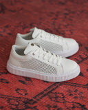 Casual Mesh Leather Sneakers in White (5)
