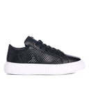 Casual Mesh Leather Sneakers in Black