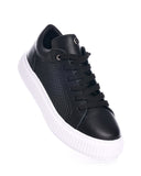 Casual Mesh Leather Sneakers in Black (4)