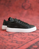 Casual Mesh Leather Sneakers in Black (2)