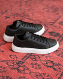 Casual Mesh Leather Sneakers in Black (5)