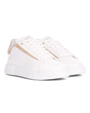 Axino Men's Casual White Sneakers With Beige Details (2)