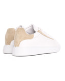 Axino Men's Casual White Sneakers With Beige Details (3)