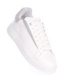 Axino Men's Casual White Sneakers With Gray Details (3)