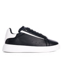 Axino Men's Casual Black Sneakers With White Details