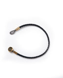 Black Cord Bracelet with Steel End and Gold Details (3)