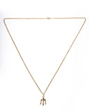 Stainless Steel Poseidon's Trident Gold Color Necklace
