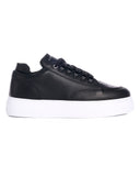Men's Low Top Leather Sneakers Black