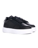 Men's Low Top Leather Sneakers Black (2)