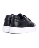 Men's Low Top Leather Sneakers Black (3)