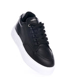 Men's Low Top Leather Sneakers Black (4)
