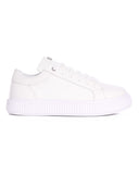 White Genuine Leather Casual Sneakers