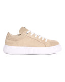 Beige Genuine Leather Casual Sneakers