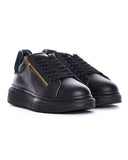 V-Harmony Black Genuine Leather Sneakers Zipper Accessory (2)