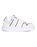 Bulky White Sneakers With Black Line (2)