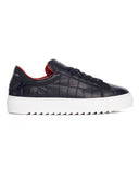 Croco Black Genuine Leather Casual Sneakers
