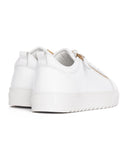 Genuine Leather White Sneakers Gold Zipper Accessory (3)