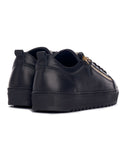 Genuine Leather Black Sneakers Gold Zipper Accessory (3)