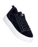 Genuine Leather Black Casual Sneakers Crown Accessory (4)