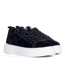 Genuine Leather Black Casual Sneakers Crown Accessory (2)