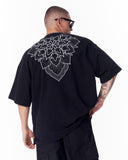 Embroidery Mandala Black Oversized T-shirt