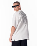 Embroidery Mandala White Oversized T-shirt (8)